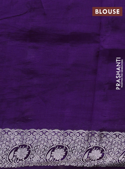 Poona silk saree violet with allover zari weaves and zari woven border