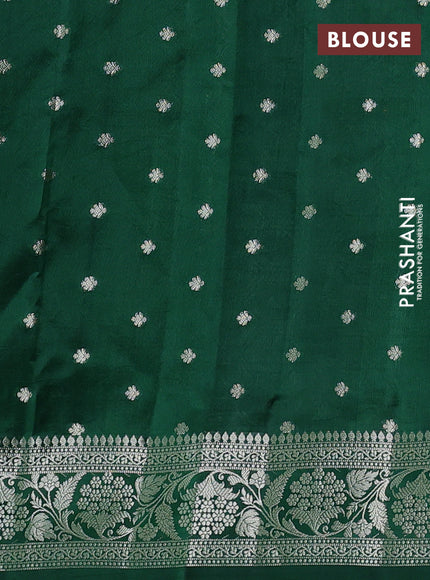 Poona silk saree green with allover zari weaves and zari woven border