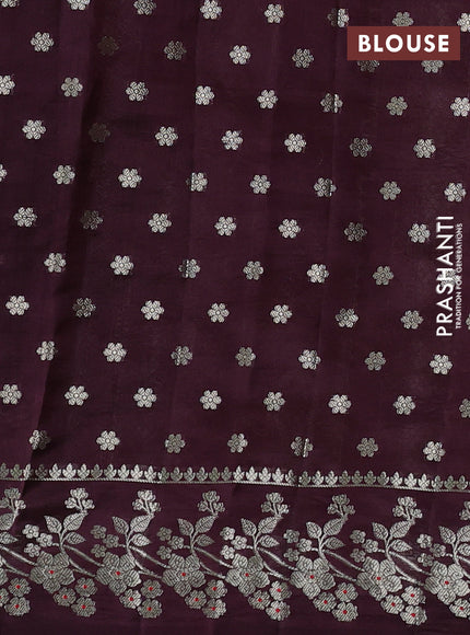Poona silk saree coffee brown with allover zari weaves and zari woven border