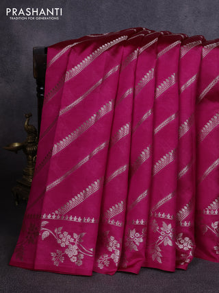 Poona silk saree pink with allover zari weaves and zari woven border