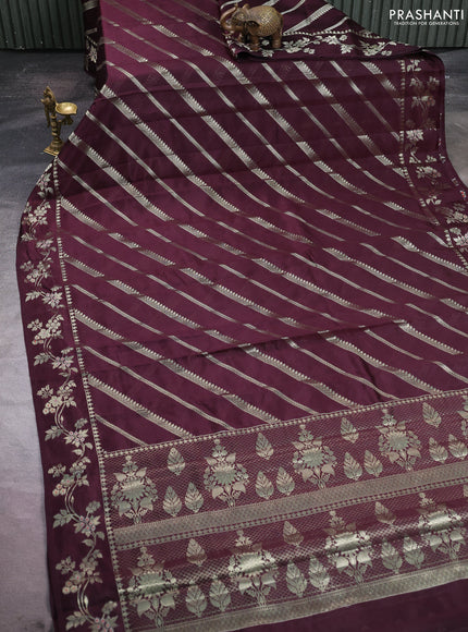Poona silk saree coffee brown with allover zari weaves and zari woven border