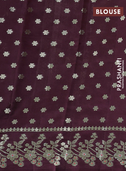 Poona silk saree coffee brown with allover zari weaves and zari woven border