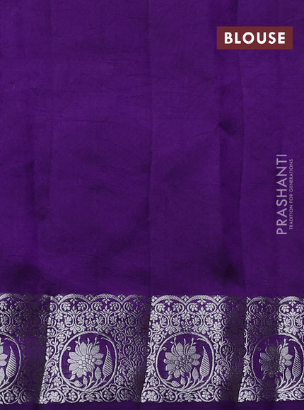 Poona silk saree violet with allover thread & zari weaves and zari woven border