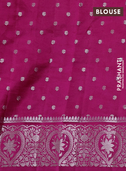 Poona silk saree pink with allover thread & zari weaves and zari woven border