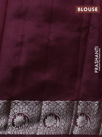 Poona silk saree coffee brown with allover thread & zari weaves and zari woven simple border