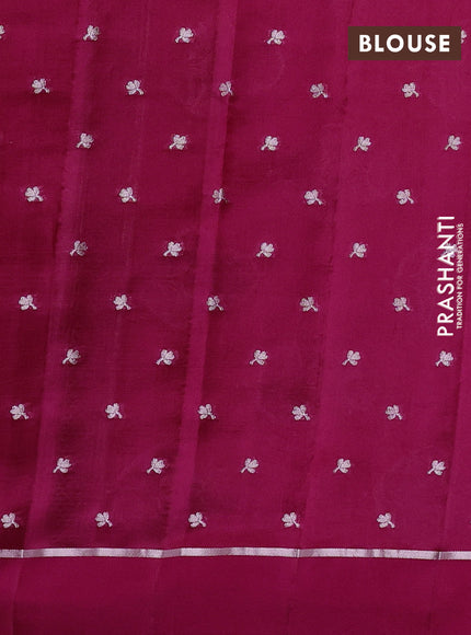 Poona silk saree pink with allover thread & zari weaves and zari woven simple border