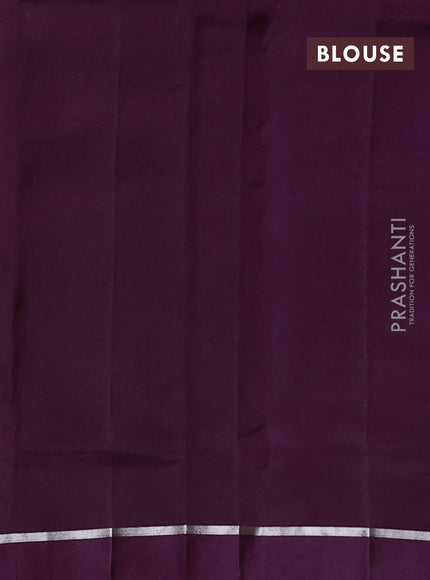 Poona silk saree deep purple with allover thread & zari weaves and zari woven simple border