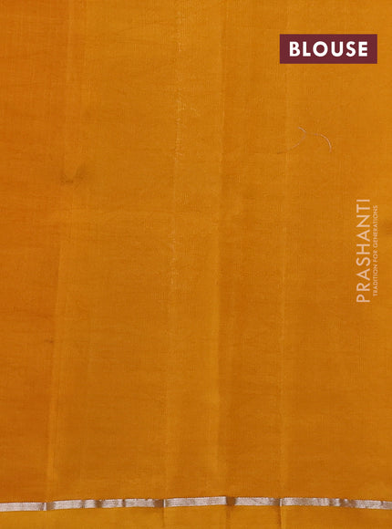 Poona silk saree mango yellow with allover thread & zari weaves and zari woven simple border