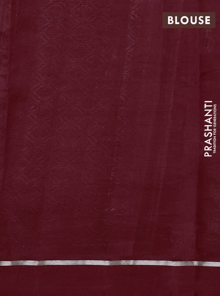 Poona silk saree deep maroon with allover thread & zari weaves and zari woven simple border