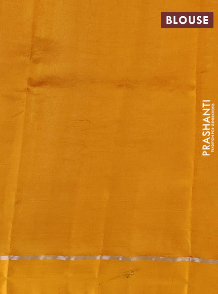 Poona silk saree mango yellow with allover thread & zari weaves and zari woven simple border