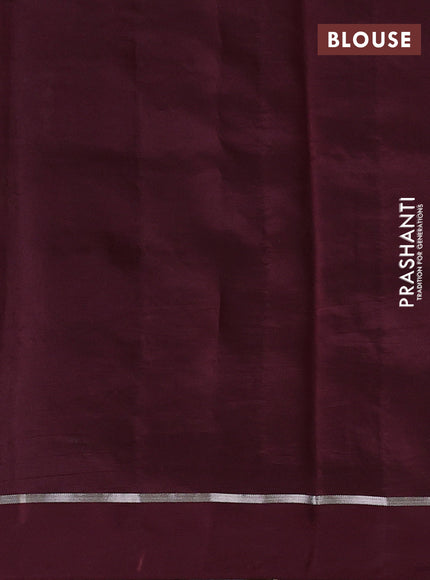 Poona silk saree coffee brown with allover thread & zari weaves and zari woven simple border