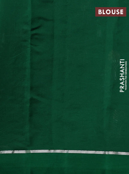 Poona silk saree green with allover thread & zari weaves and zari woven simple border