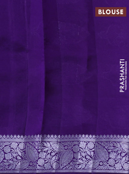 Poona silk saree violet with allover thread & zari weaves and zari woven border