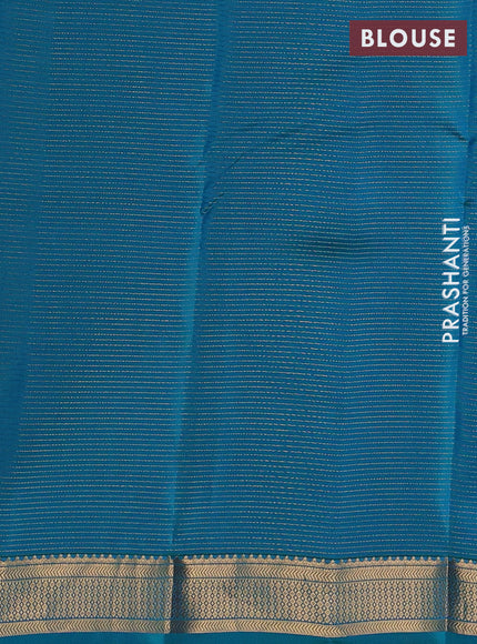 Kanchipuram silk saree coffee brown and teal green with allover vairosi pattern & zari buttas and zari woven border