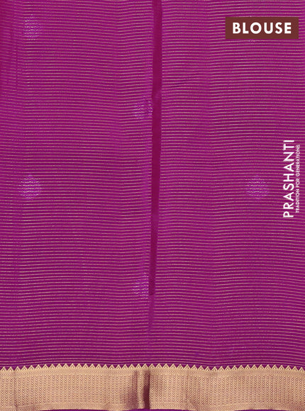 Kanchipuram silk saree teal blue and purple with allover vairosi pattern & zari buttas and zari woven border