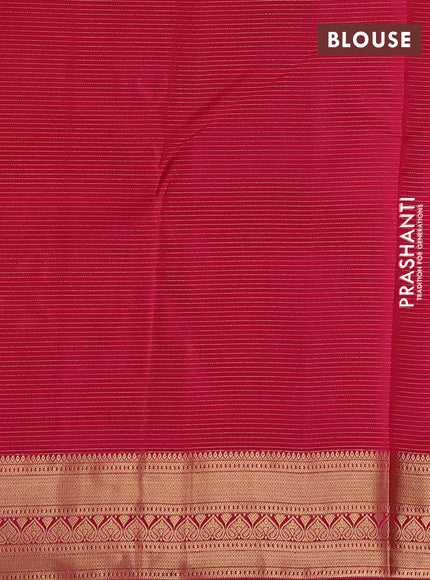 Kanchipuram silk saree mustard yellow and pink with allover vairosi pattern & zari buttas and zari woven border