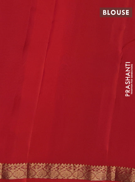 Kanchipuram silk saree red with zari woven buttas and zari woven border