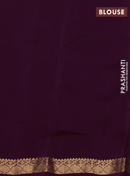 Kanchipuram silk saree deep purple with allover zari woven buttas and zari woven border