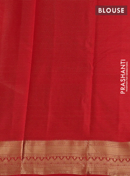 Kanchipuram silk saree beige and red with allover vairosi pattern & zari buttas and zari woven border