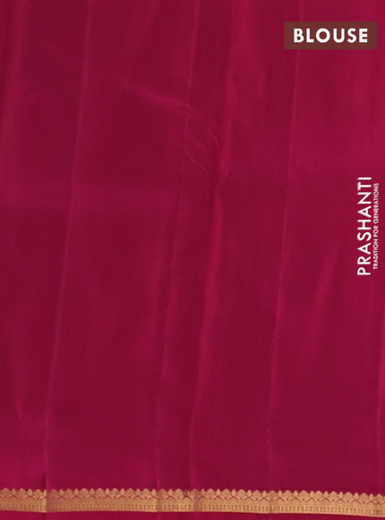 Kanchipuram silk saree cs blue and pink with allover zari checks & buttas and rich zari woven border