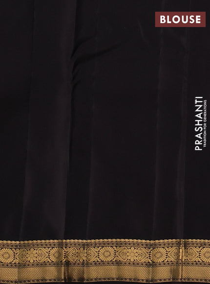 Kanchipuram silk saree grey and coffee brown with allover zari woven buttas and zari woven border
