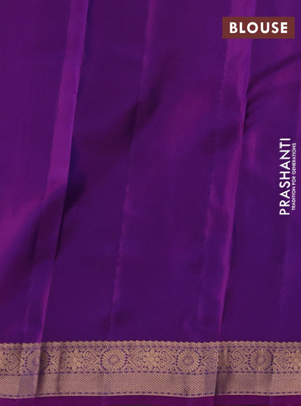 Kanchipuram silk saree royal blue and purple with allover zari woven buttas and zari woven border