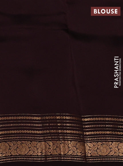 Kanchipuram silk saree coffee brown with allover zari woven stripes & buttas and zari woven border