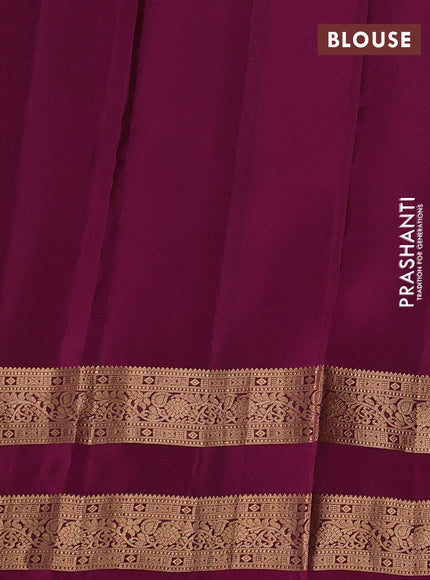 Kanchipuram silk saree coffee brown and magenta pink with allover zari woven buttas and rettapet zari woven border