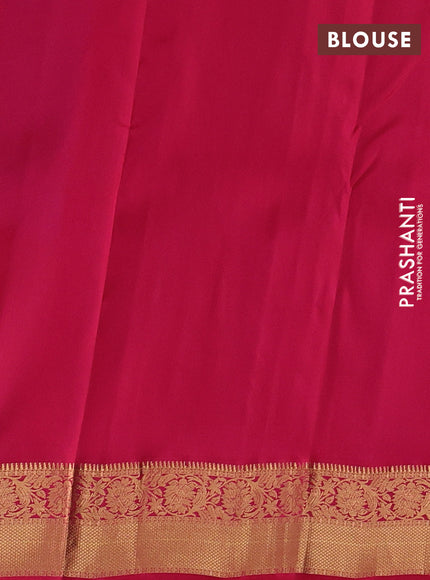 Kanchipuram silk saree royal blue and red with allover zari woven stripes & buttas and zari woven simple border