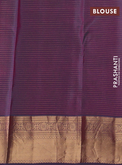 Kanchipuram silk saree red shade and dual shade of teal green with allover zari checks & buttas and rich zari woven border