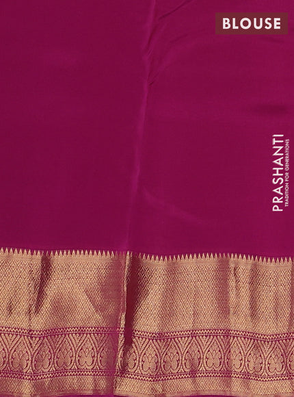 Kanchipuram silk saree sunset orange and pink with allover zari weaves & buttas and long zari woven border