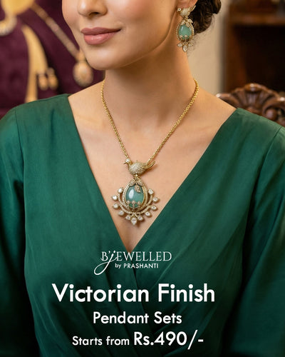 Victorian Finish Pendant & Earrings Set