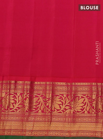 Pure gadwal silk saree black and pink with floral zari woven buttas and zari woven korvai border