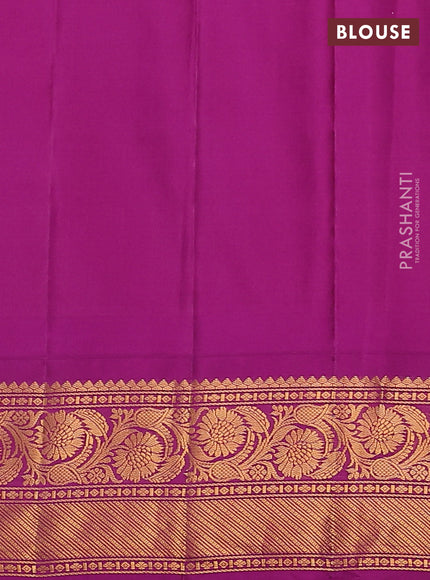 Pure gadwal silk saree light blue and purple with allover checked pattern & zari buttas and temple design zari woven border