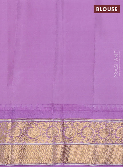 Pure gadwal silk saree teal blue and lavender with zari woven buttas and temple design zari woven border