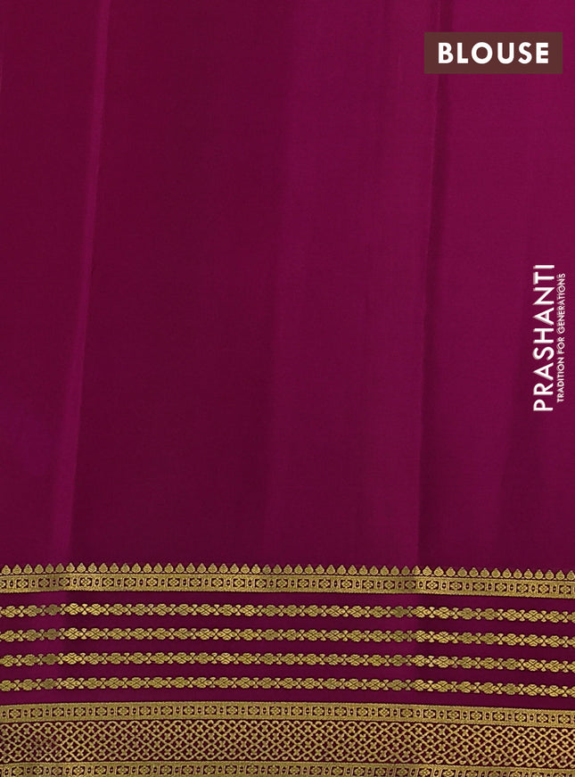 Pure mysore silk saree royal blue and pink with plain body and zari woven border