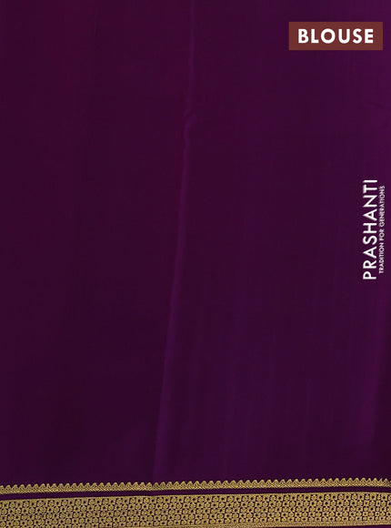 Pure mysore silk saree purple with allover zari weaves and zari woven border