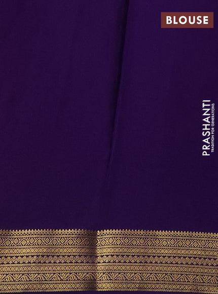 Pure mysore silk saree magenat pink and violet with allover zari woven buttas and zari woven border