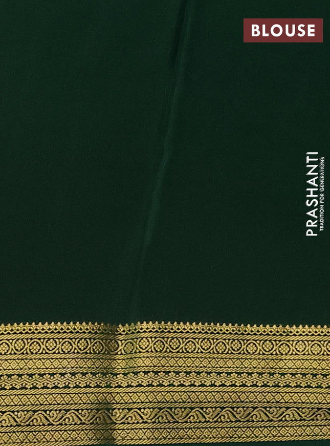 Pure mysore silk saree mango yellow and green with allover zari woven buttas and zari woven border