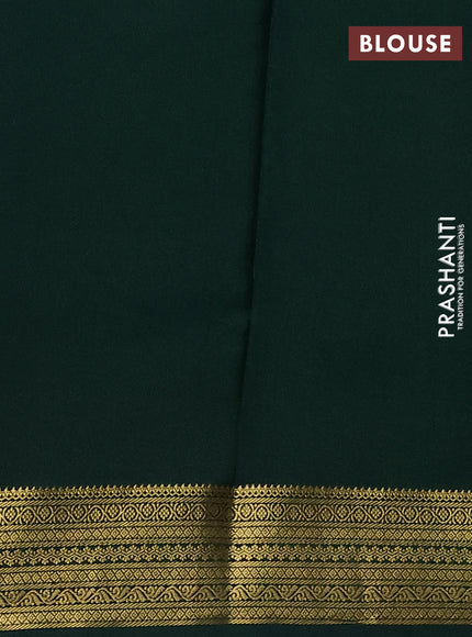 Pure mysore silk saree kumkum red and green with allover zari woven buttas and zari woven border