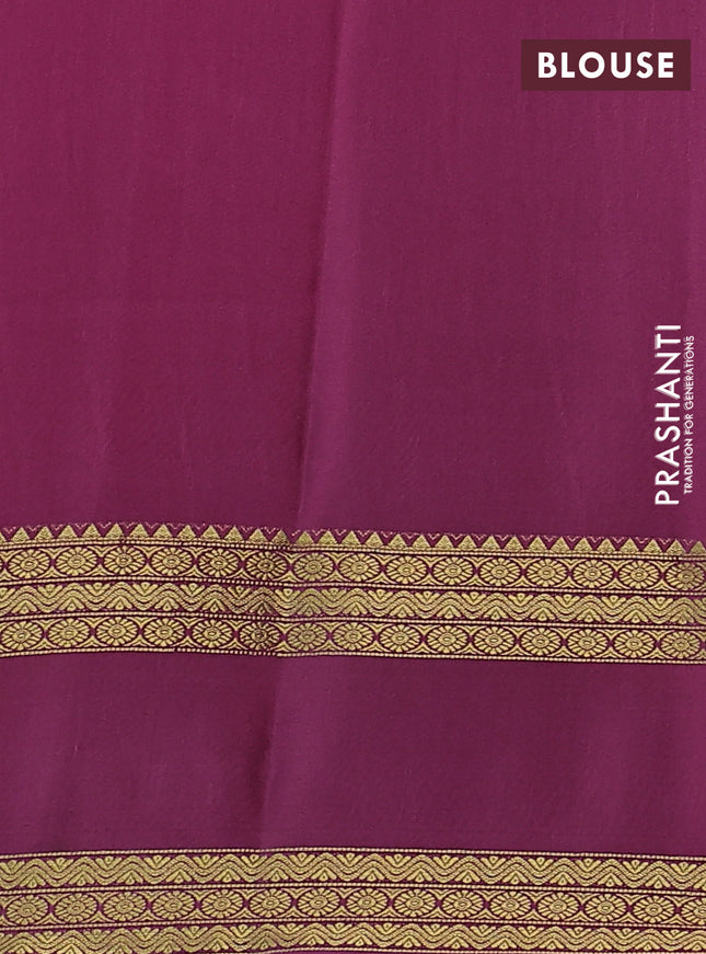Pure mysore silk saree mauve pink with allover zari weaves and rettapet zari woven border