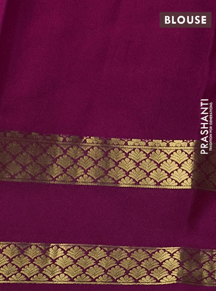 Pure mysore silk saree royal blue and dark pink with plain body and rettapet zari woven border