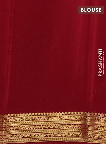 Pure mysore silk saree peach pink and maroon with allover zari woven buttas and zari woven border