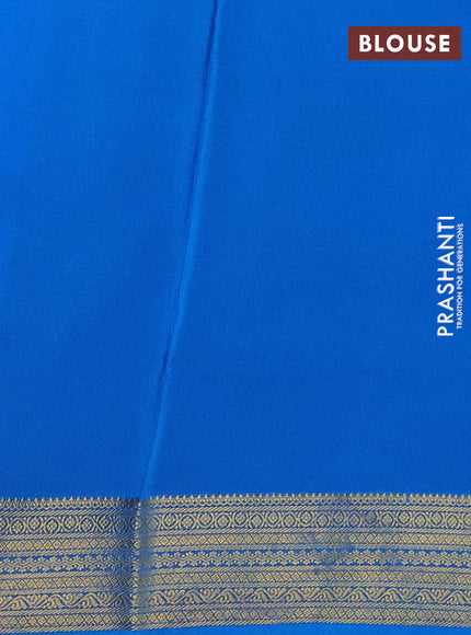 Pure mysore silk saree royal blue and cs blue with allover zari woven buttas and zari woven border
