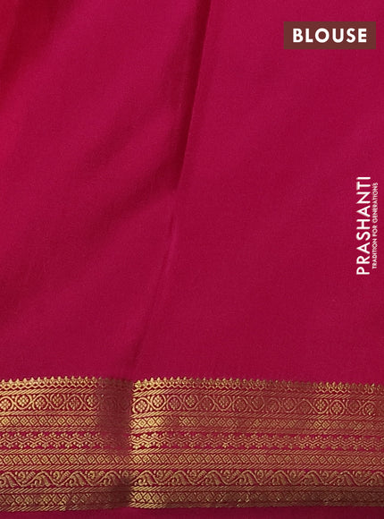 Pure mysore silk saree light green and pink with allover zari woven buttas and zari woven border