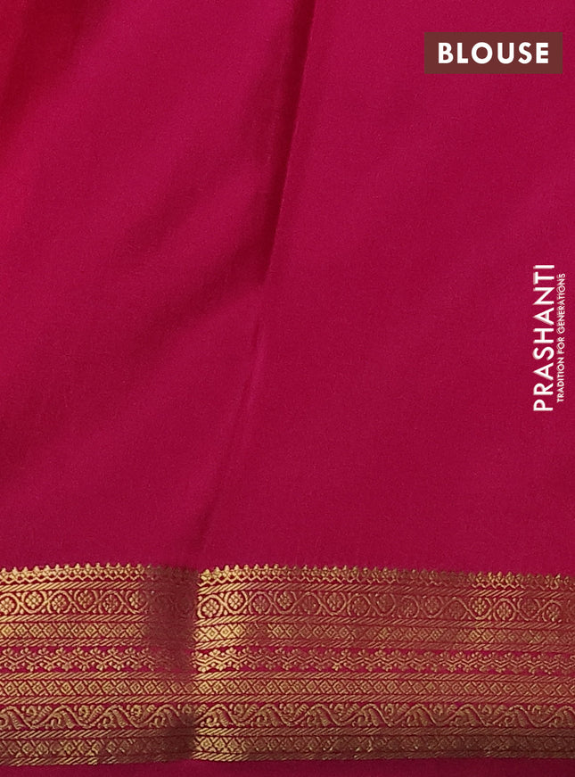 Pure mysore silk saree light green and pink with allover zari woven buttas and zari woven border