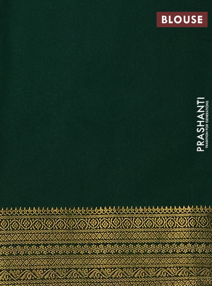 Pure mysore silk saree red and green with allover zari woven buttas and zari woven border