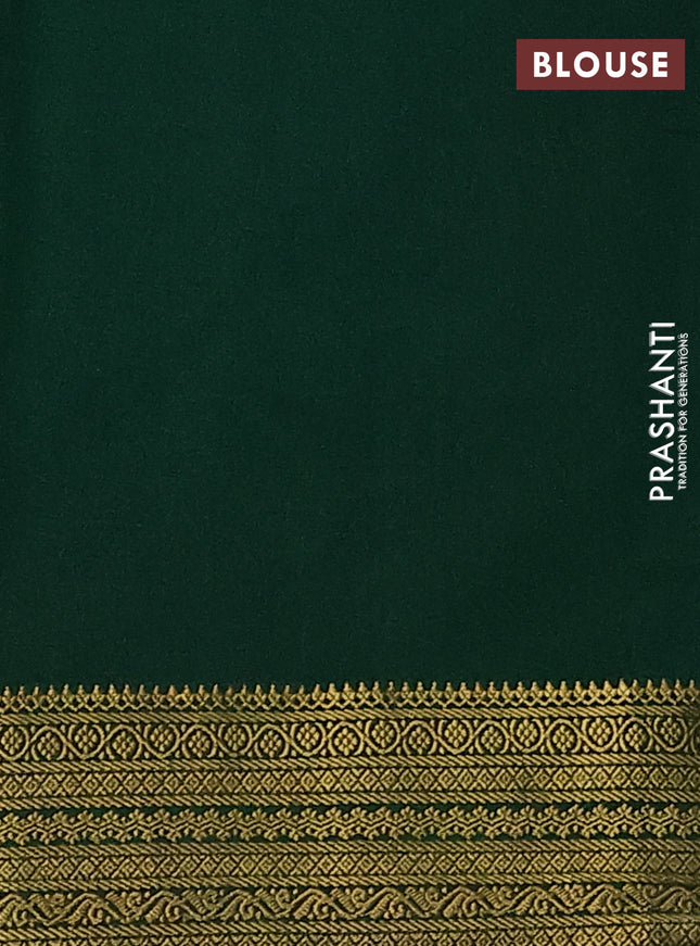 Pure mysore silk saree red and green with allover zari woven buttas and zari woven border