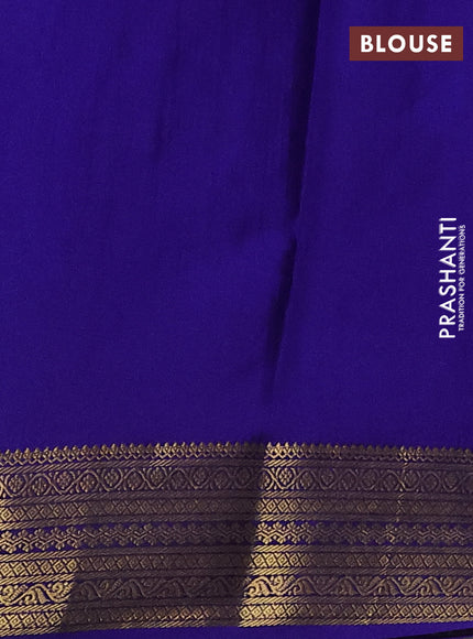 Pure mysore silk saree cs blue and blue with allover zari woven buttas and zari woven border
