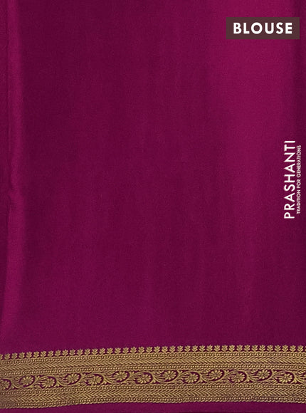 Pure mysore silk saree teal green shade and pink with allover zari weaves and zari woven border